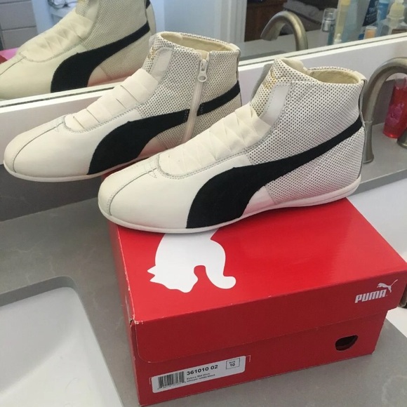 Puma shoe, Eskiva Mid Whisper White/Black sz 10 - Picture 1 of 7